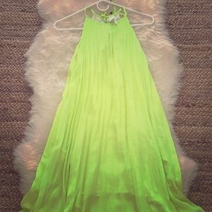 Neon yellow flowy halter dress by flow&dot